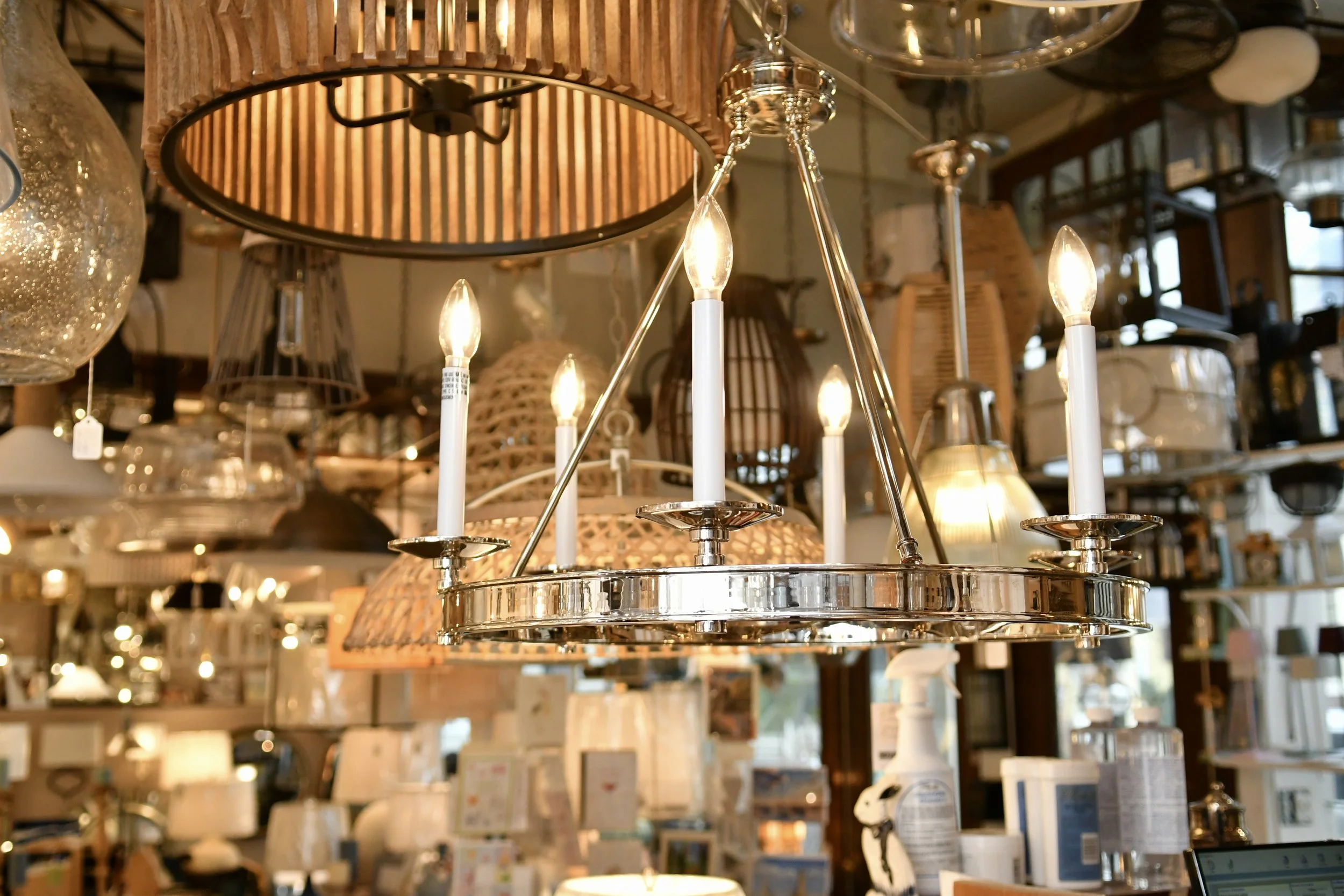 The Gilded Glow chandelier and lamp collection guide illustration