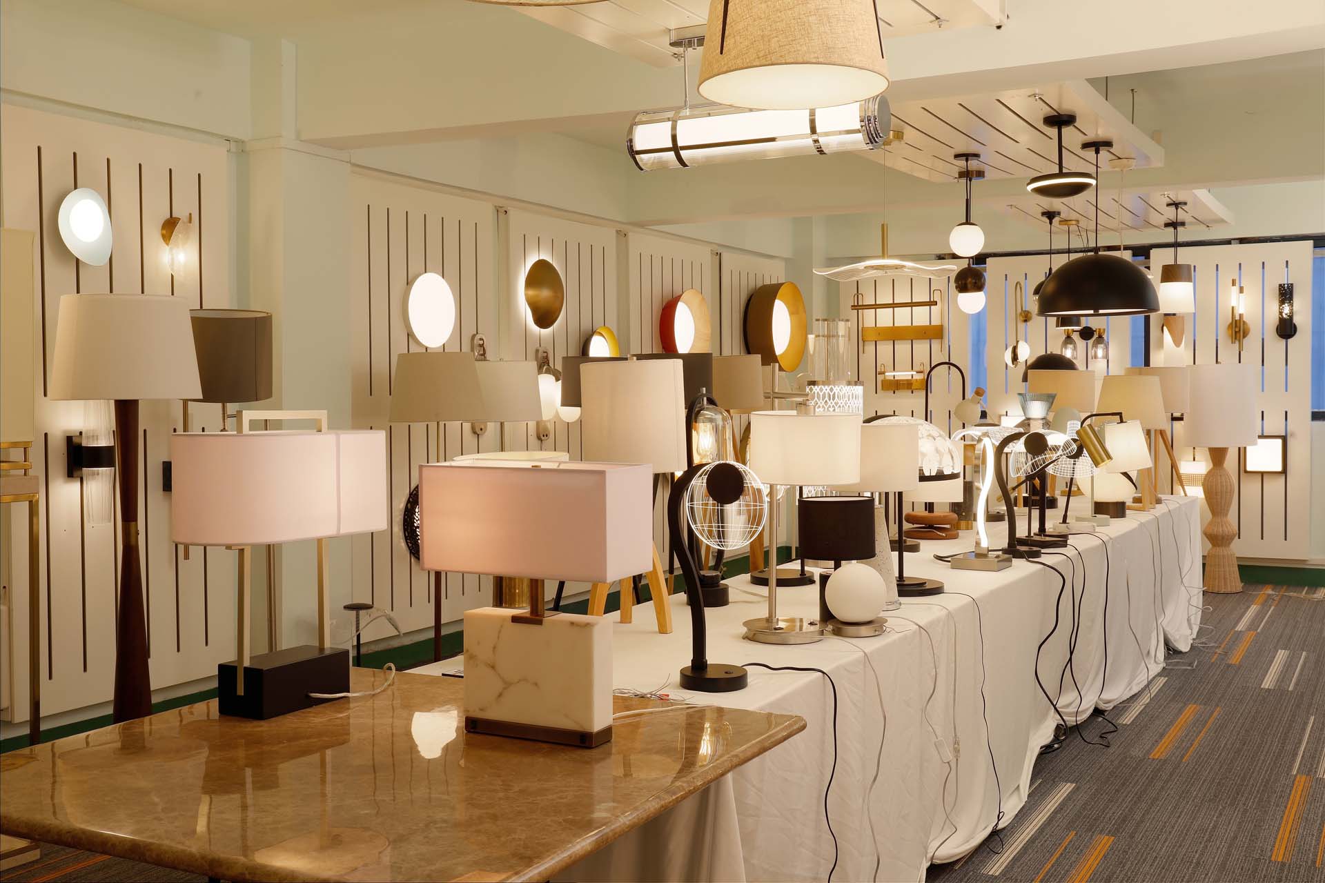 Elegant table lamps arranged as decorative home lighting