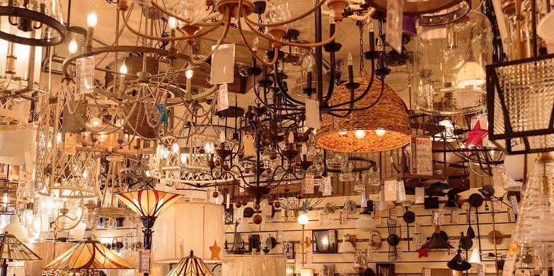 Decorative pendant light in a stylish furnished room